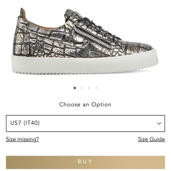 Giuseppe Zanotti Frankie men’s low top 40 us 7